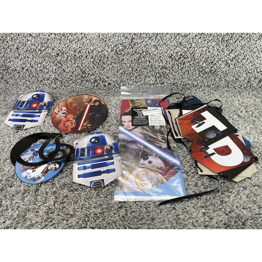 STAR WARS Birthday Party Decorations Bundle Set Lot Of 6 Tablecover Banner Decor